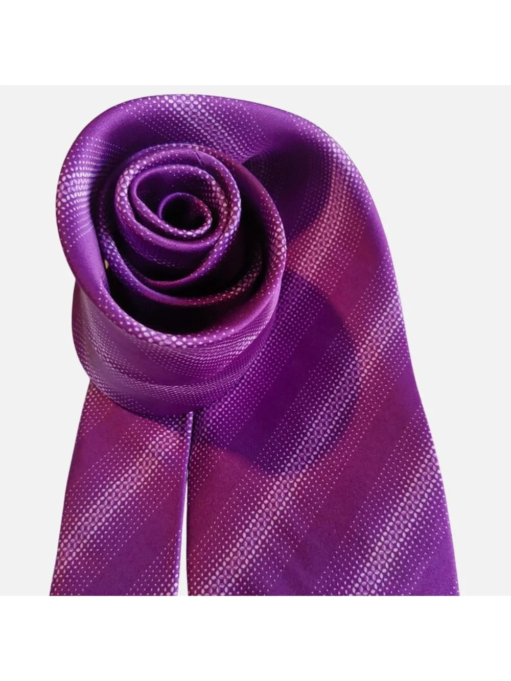 Brioni Handmade Silk Tie Purple Orchid Diagonal Stripe Woven Italy Luxury CEO